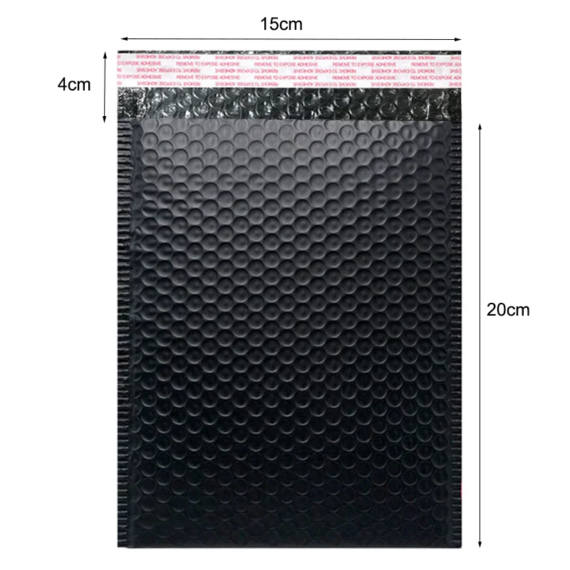 สีดําสีขาว Bubble Mailers 50pcs เบาะซองถุง Ziplock ถุงบรรจุภัณฑ์สําหรับธุรกิจ Mylar กระเป๋าบรรจุภัณฑ์ 15x20 ซม.