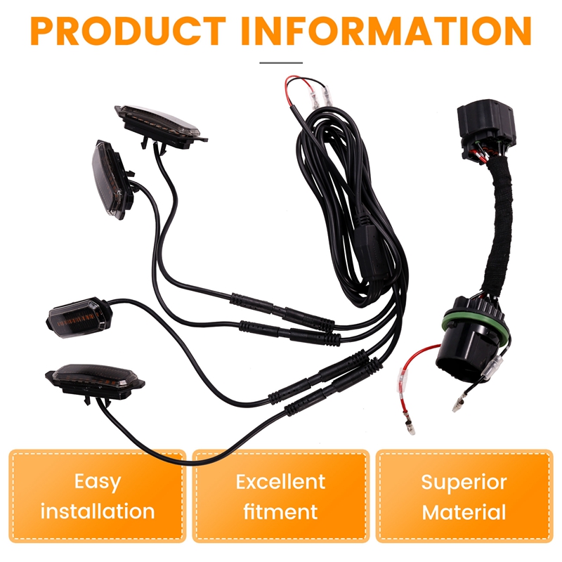 A15F-สําหรับ Great Wall WEY ถัง 300 ตาข่ายขนาดกลาง LED ขนาดเล็กสีเหลืองด้านหน้า Grille ไฟตกแต่งการปรับเปลี่ยน