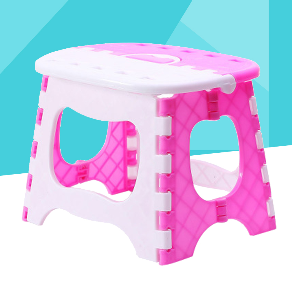 Plastic Folding Step Stool Portable Stool for Kids Home Bathroom Garden Kitchen Livingroom (Pink)
