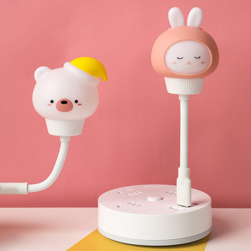 Luce notturna USB LED Lampada da notte simpatico cartone animato Orso Pulcino Gattino Telecomando per lampada da comodino decorazione camera da letto per bambini