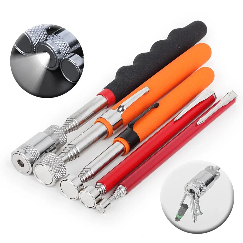 Mini bolígrafo magnético telescópico portátil, herramientas prácticas, capacidad para recoger tuercas, perno, varilla de recogida extensible