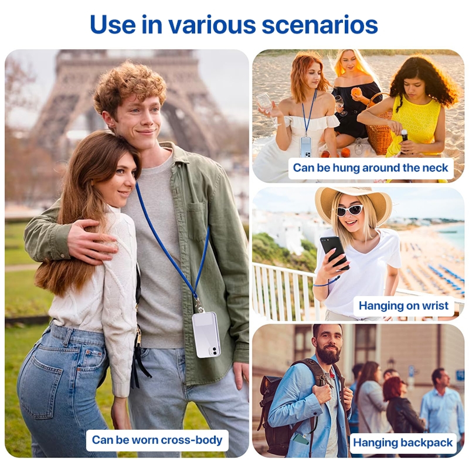 NEW Universal Adjustable Phone Lanyard Strap Mobile Phone Hanging Rope Neck Straps Anti-lost Lanyards Cell Phone Accessories