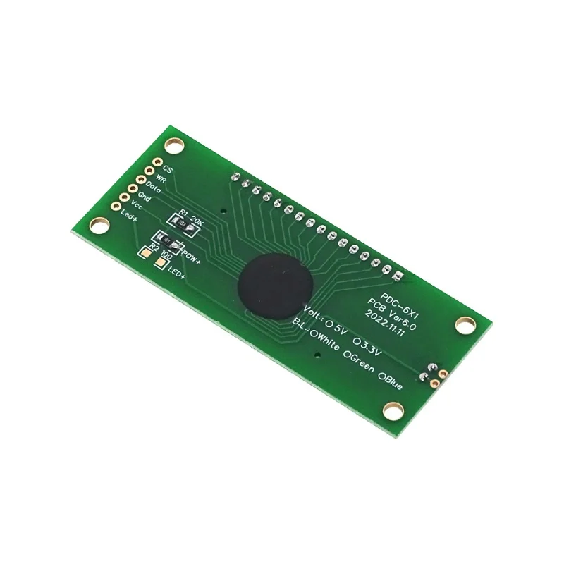 Módulo LCD de 2,4 pulgadas, 6 dígitos, 7 segmentos, HT1621, controlador LCD IC con punto Decimal, retroiluminación blanca, color verde