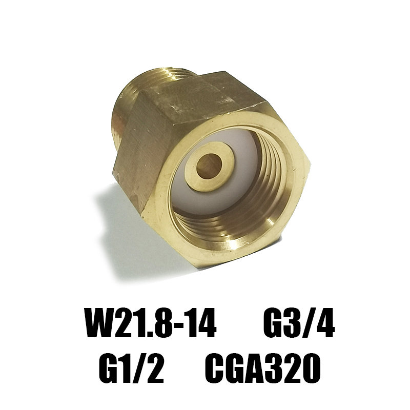 Hochdruck-PTFE-Unterlegscheibendichtung Sodastream TR21-4 W21,8 CGA320 G3/4 G1/2 Luftdichtung Dichtung O-Ringe Zylinderadapter