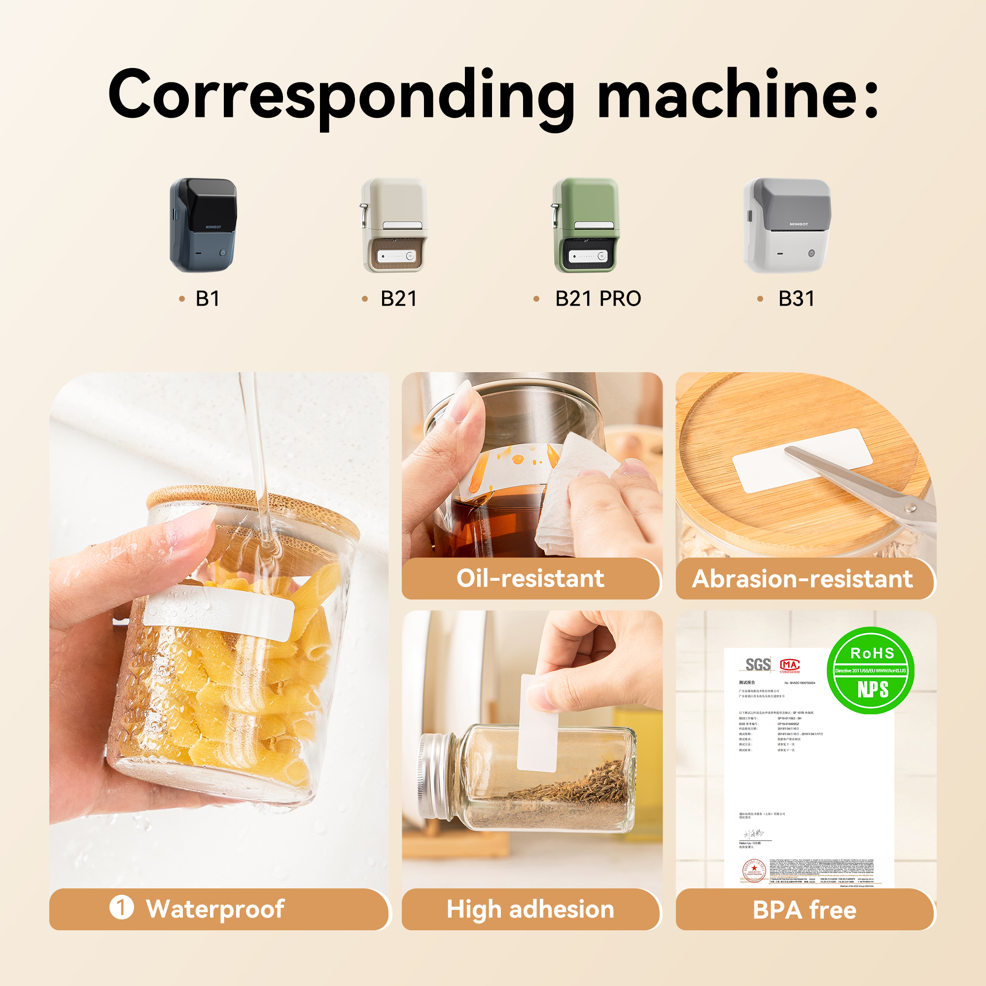 2 рулона NIIMBOT B1 B21 B3S, термоэтикетка, цена на одежду, самоклеящаяся бирка для еды, водонепроницаемая бумага для офисного карманного принтера, этикеточная бумага