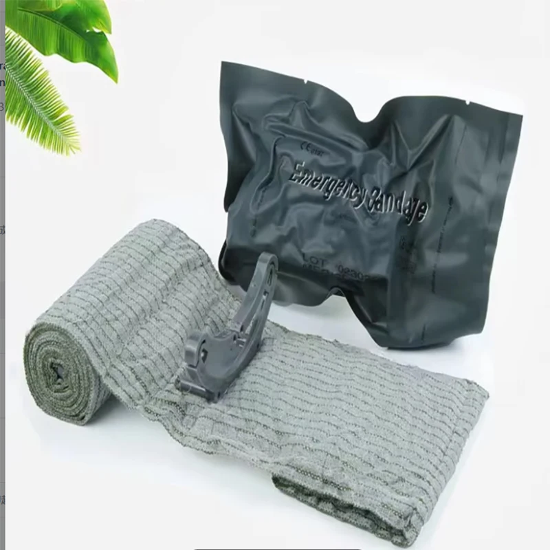 Tactical Hemostatic Bandage Vacuum Plus Compression Traumatic Compression Bandage First Aid 4/6 Inches