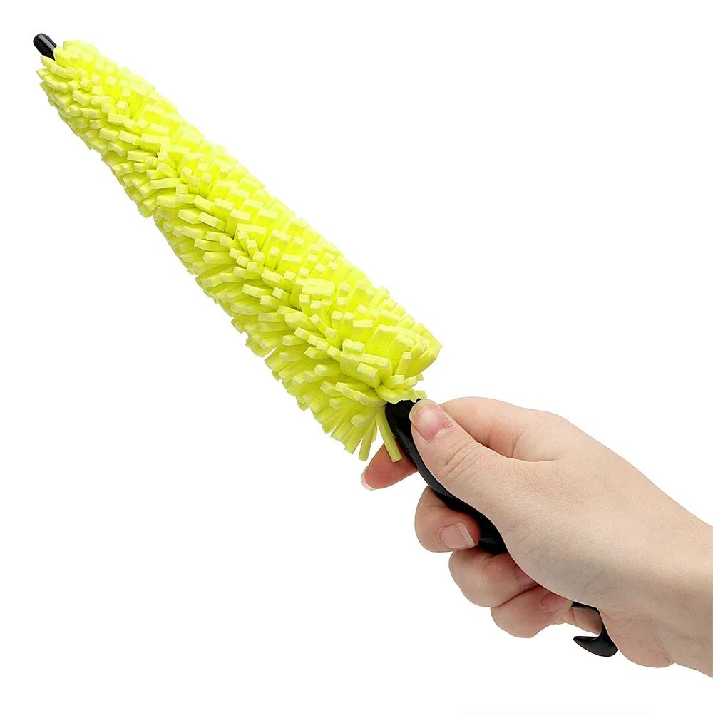 Cepillo de esponja para rueda de motocicleta, herramienta de limpieza automática con mango, accesorios para bicicleta de cross y Pit, 29cm