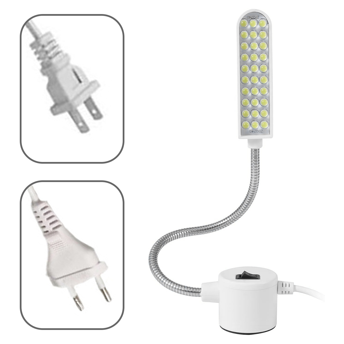 Industriële Geleide Licht 1w 2w 3w Flexibele Arm Zwaneneck Werk Licht Magnetische Magnet Naaimachine Adsorbed Base Eu/Us Plug Draagbaar