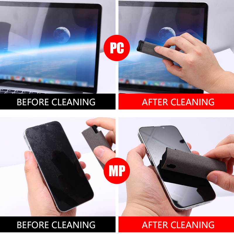 2 Trong 1 Điện Thoại Di Động Màn Hình Chai Xịt Màn Hình Máy Tính Bụi Vải Sợi Nhỏ Bộ Dụng Cụ Vệ Sinh Xe làm Sạch Đồ Dùng