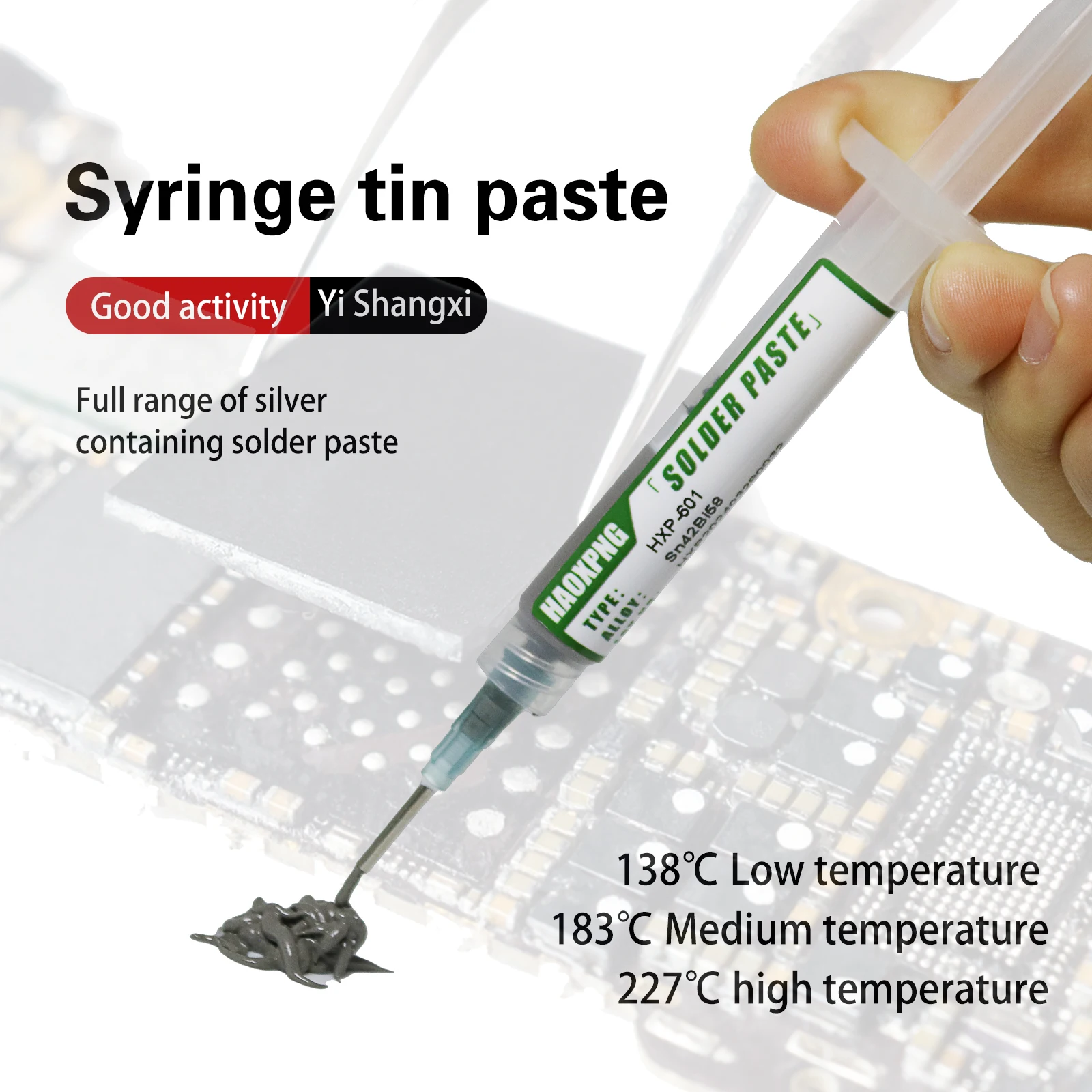 Lead-free Syringe Solder Paste Low High Temperature Flux For Soldering Led Sn42bi58  Smd Repair Tin Paste