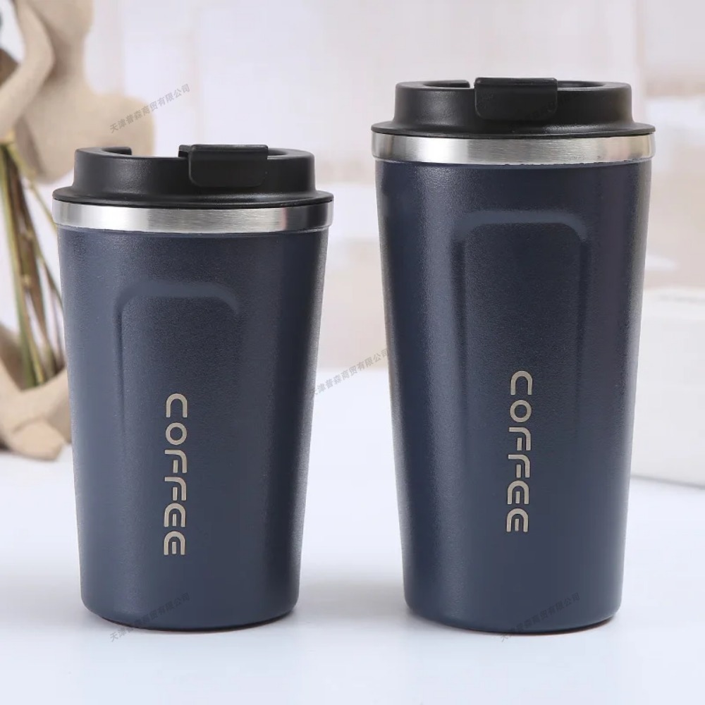 Taza de café de acero inoxidable de 380ml/510ml, Taza térmica de viaje, termo a prueba de fugas, botella de té y café, termo de estilo empresarial para oficina
