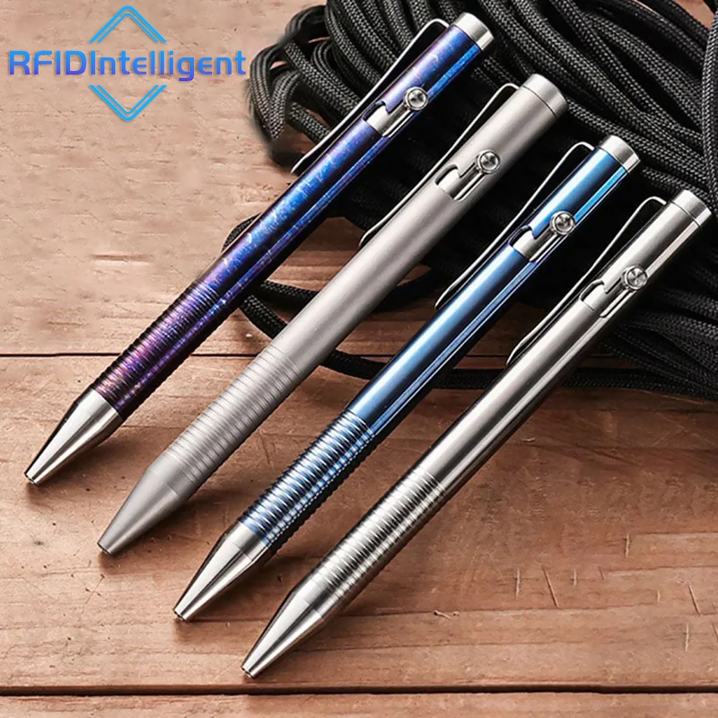 Portable Titanium Bolt Action Ballpoint Pen Self Defense Writing Tool for Outdoor Traveling Office Gift