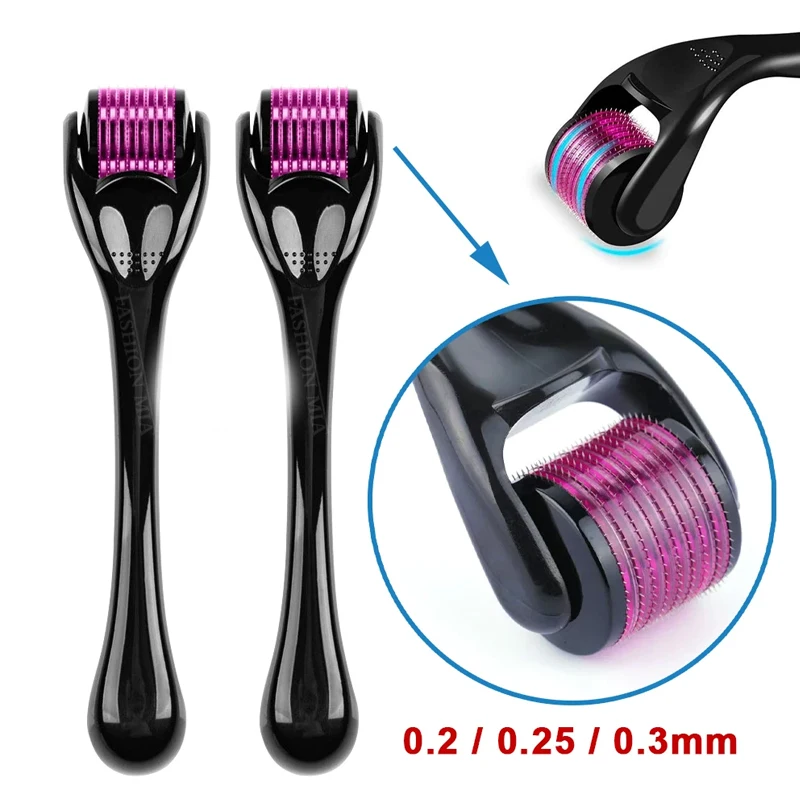 マイクロニードルスキンケアローラー,フェイシャルスキンケア用540マイクロニードル,540mm, 0.2mm, 0.25mm