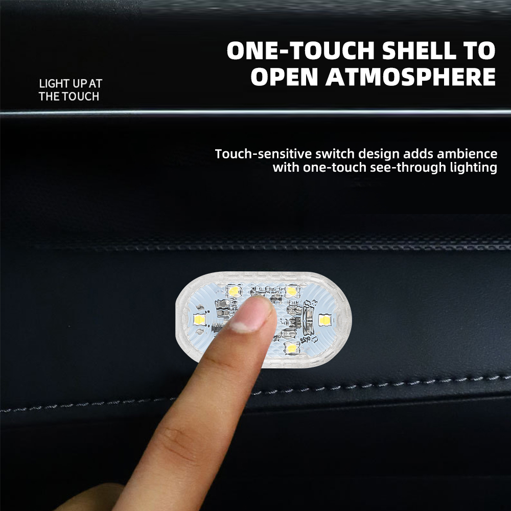 1pc sensor de toque usb led luz interior lâmpada do teto do carro luz leitura decorações do carro telhado iluminação interior