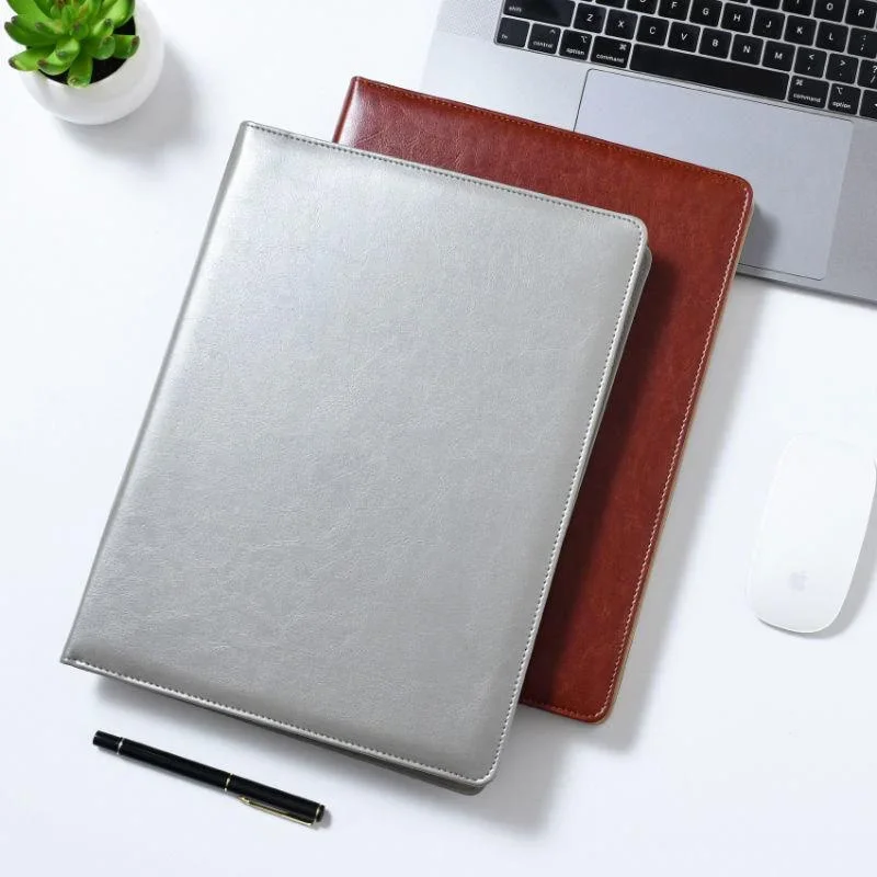1Pc  A4 PU Leather Business Organizer Case Vintage Binder  Manager Document Pads Office File Folder