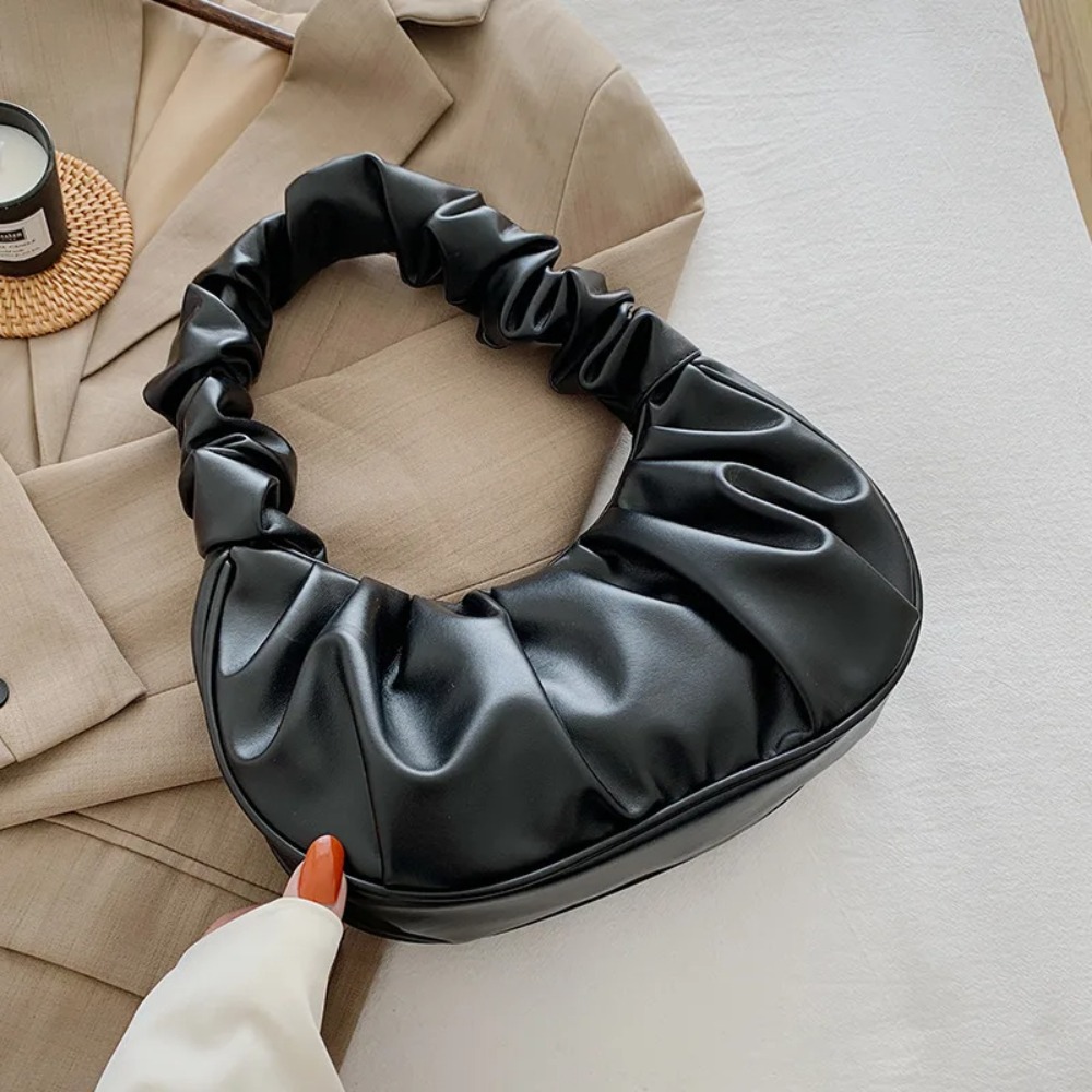 Moda plissada alças para mulheres pu nuvem sacos lazer axila saco de compras sacos de ombro bolinho bolsa feminina sacos de mão