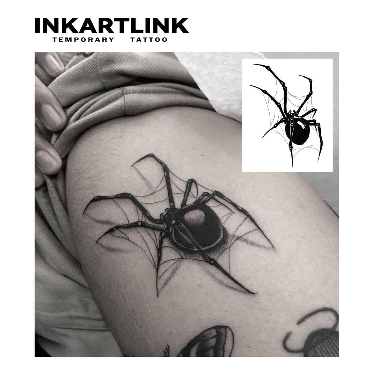Tatuaje temporal de araña, dura hasta 15 días, nueva tecnología, pegatina semipermanente mágica impermeable.