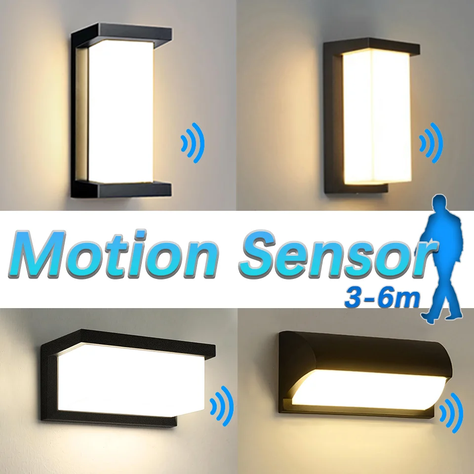 Outdoor LED Wall Lamp Motion Sensor Waterproof AC85-265V 16/30W Wall Lamp Outside Garden Porch Balcony Stairs Led Light For Room