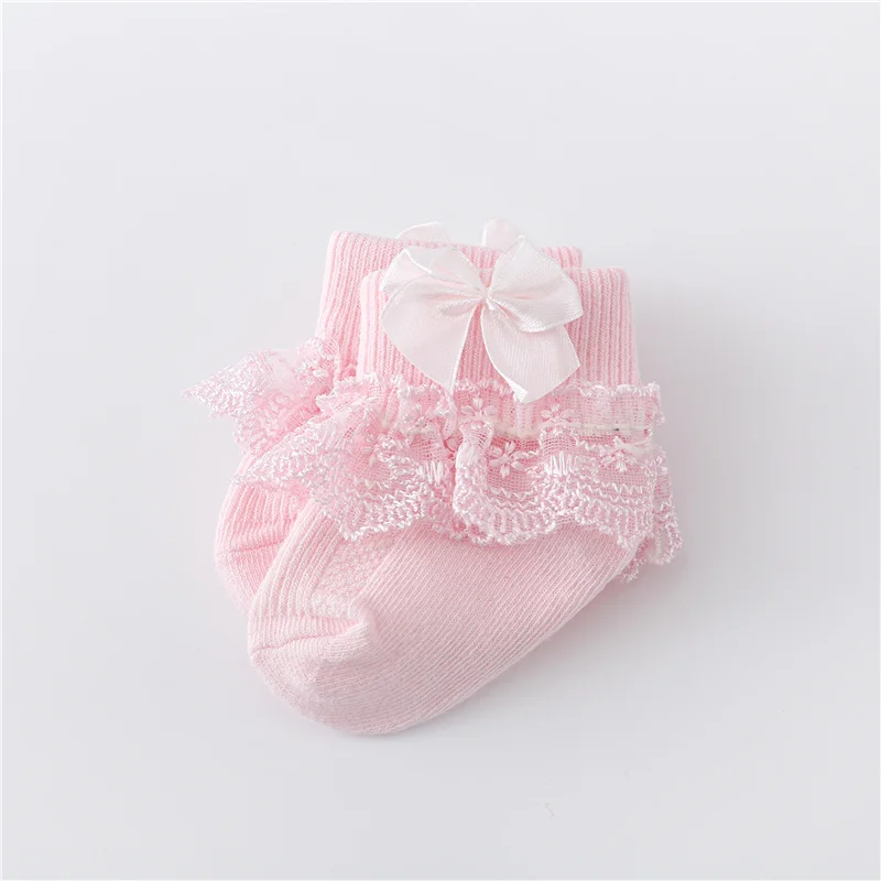 Lawadka, calcetines para bebés recién nacidos de 0 a 24 meses, calcetines de encaje de algodón para niñas, calcetines con lazo de princesa para niñas pequeñas, primavera 2024