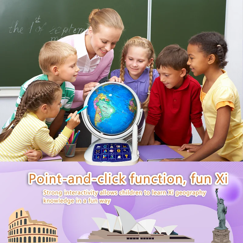 AR Globe Kid Education Click Talking Interactive Globe Early Learn Geography Constellation Light Decoration Geographic Knowledge