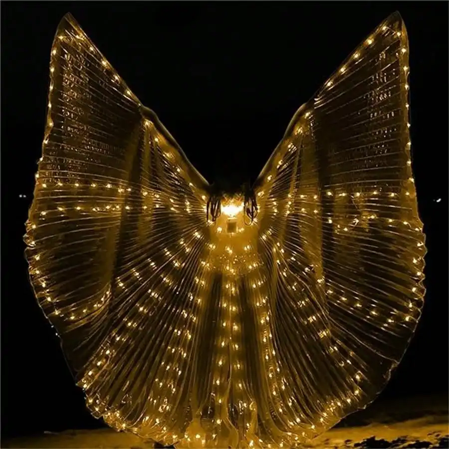 1 pieza de alas de mariposa amarillas, decoración de rendimiento (sin batería, debe ser comprar por uno mismo)