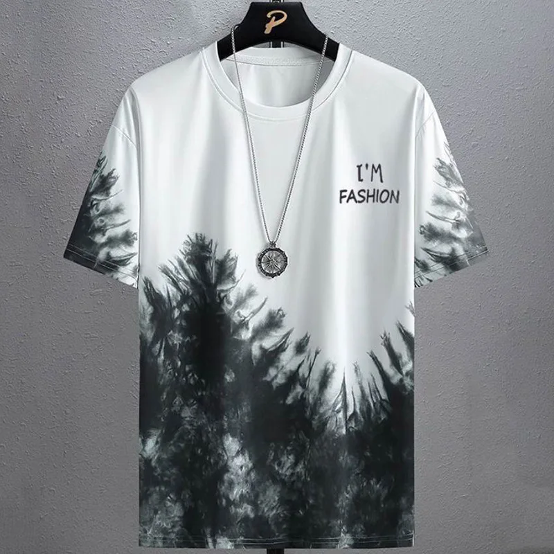Trajes para hombres 2025, moda de verano, poliéster, fino, informal, transpirable, manga corta, Camiseta deportiva estampada + Pantalones cortos, conjunto de baloncesto