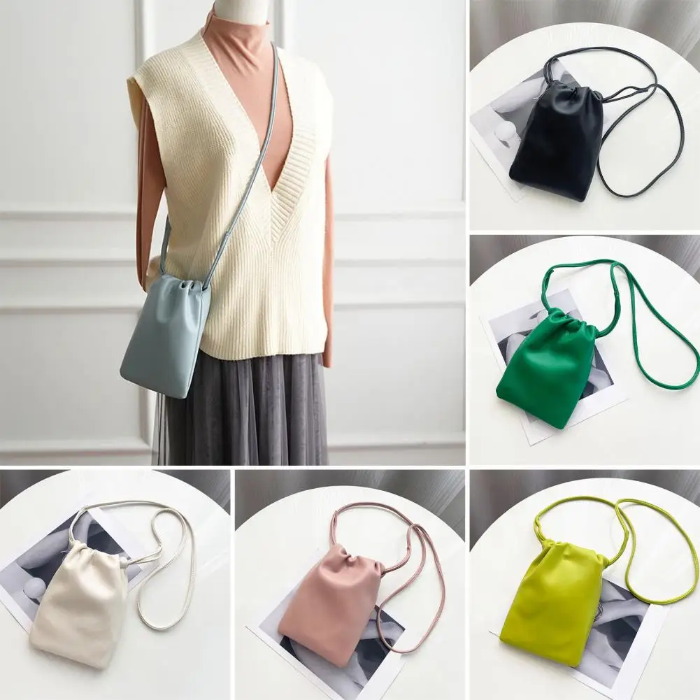 Women Faux Leather Crossbody Bag Stylish Women's Faux Leather Crossbody Phone Bag for Life Travel Solid Color Portable for Women