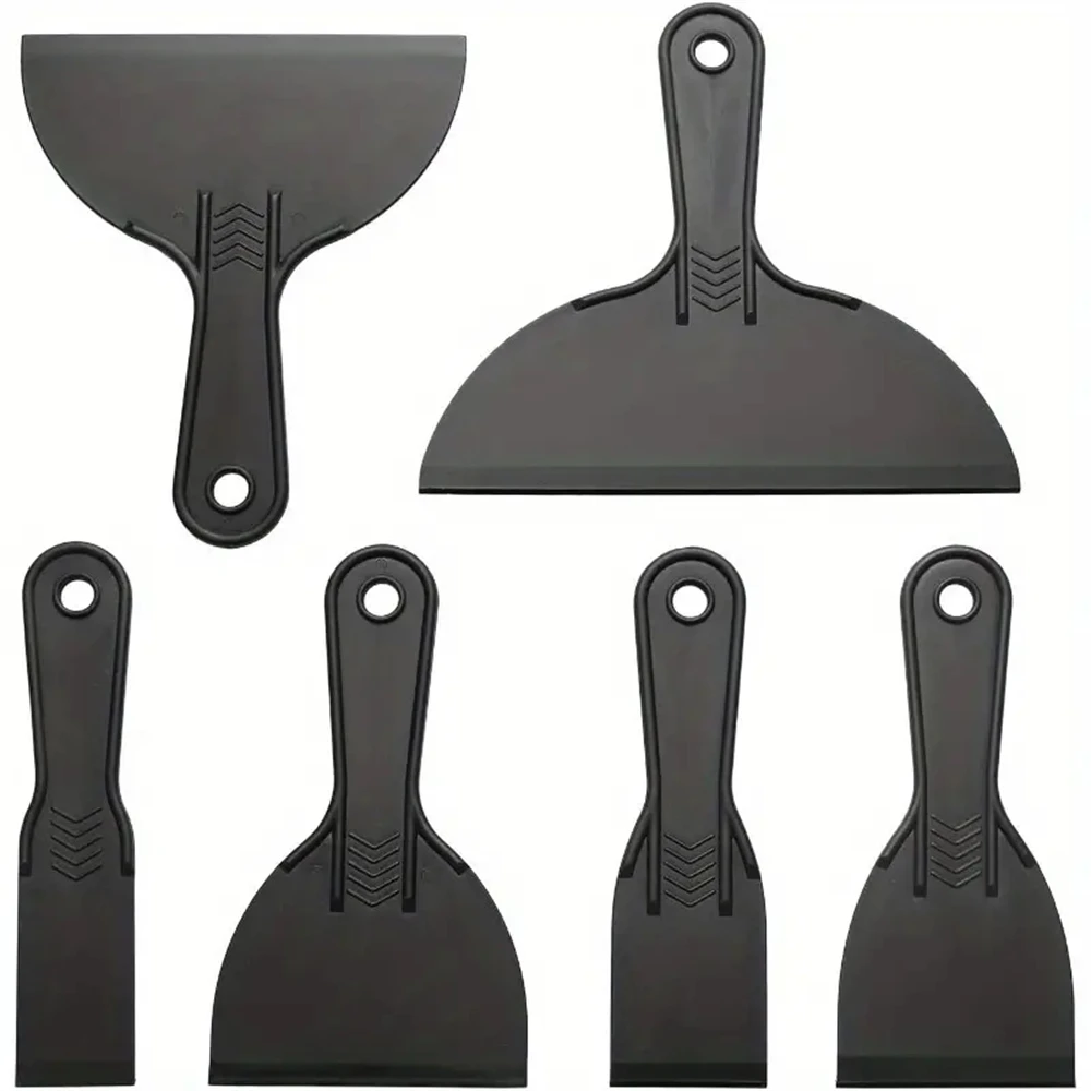 6-piece Household Tool Set Durable Plastic Scraper 6-piece Wall Spackle Scraper for Removing Wallpaper Plaster and Filling Holes