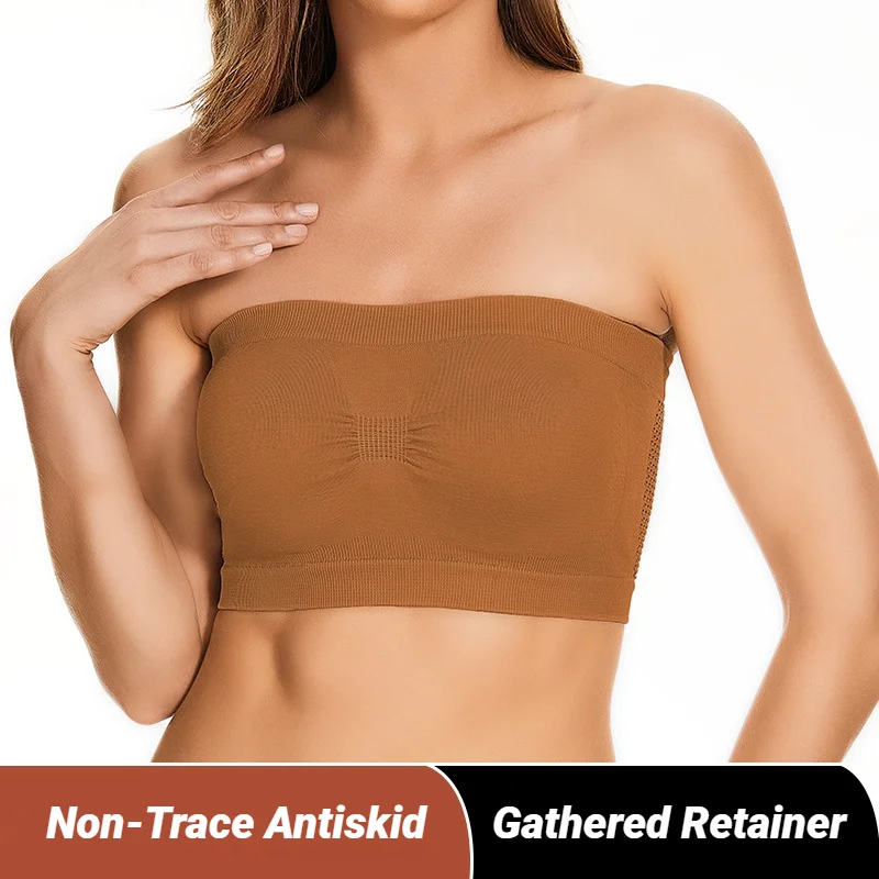 Top corto sin tirantes para mujer, sujetador Bandeau de tubo para el busto, sujetador de verano de malla transpirable, envolturas invisibles para el pecho, Tops de moda alta