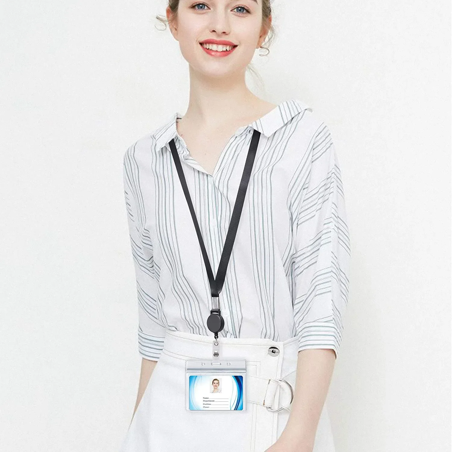 Có Thể Thu Vào Huy Hiệu Cuộn Dây Đeo Cổ Dây Với Thẻ Dành Cho Chứng Minh Thư ĐTDĐ Chìa Khóa Của Nhân Viên Nhân Viên Làm Việc Thẻ Huy Hiệu dây Dây Đeo