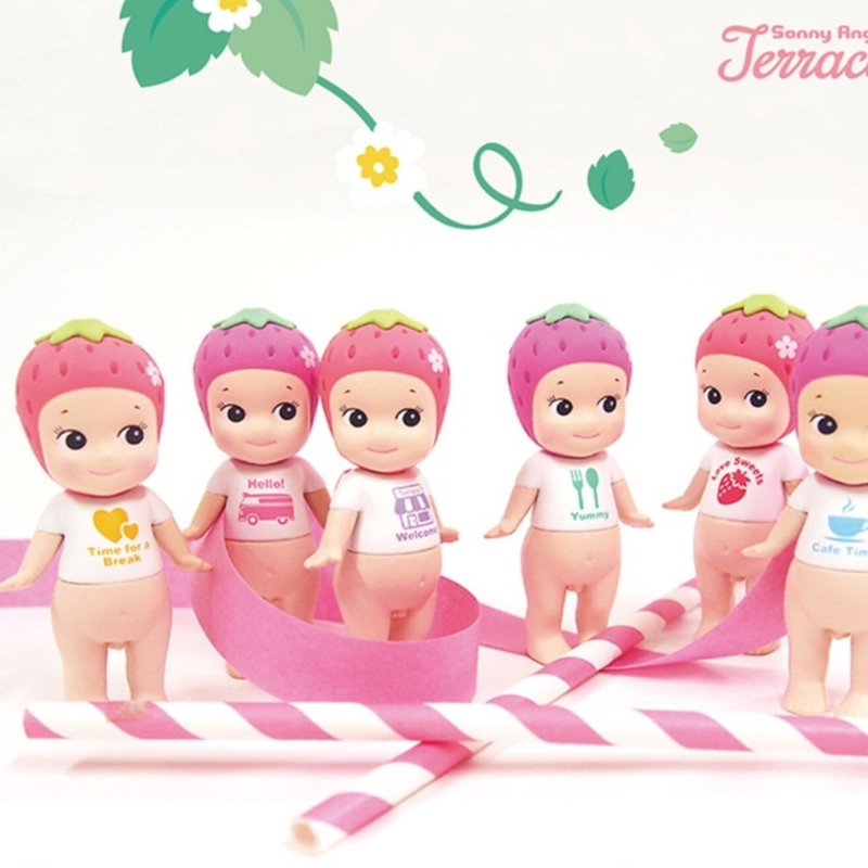 Geheimnisvolle Box, niedlicher Cartoon-Engel, Erdbeere, Café, limitierte Serie, Blindbox, PVC-Zimmer, Desktop-Ornament, Anime-Puppe, Geburtstagsgeschenk