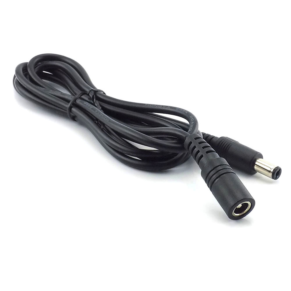 Cable de alimentación CC CCTV con enchufe hembra a macho, adaptador de cable de extensión, cables de alimentación de 12V, 5,5mm x 2,1mm para Cable de extensión de alimentación de cámara