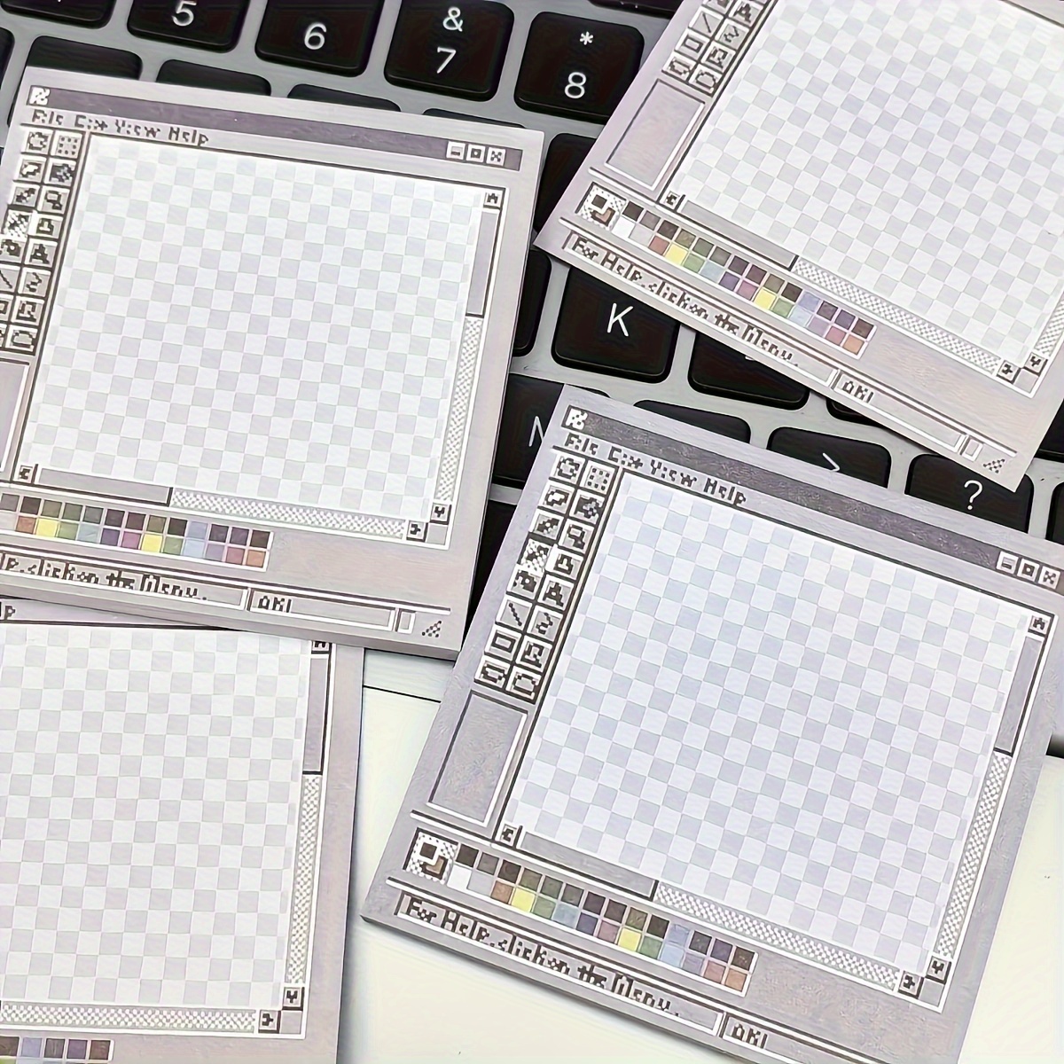 Bloc-notes autocollant carré à 50 feuilles – Parfait pour les étudiants et la décoration de bureau. | Papier mémo amovible esthétique