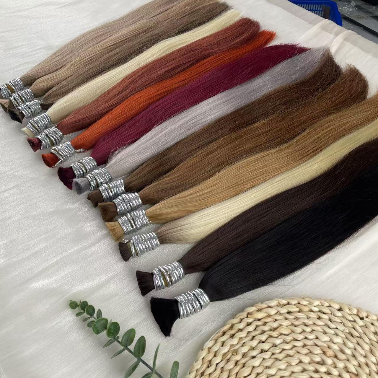 Cheveux humains en vrac sans trame vierge Remy cheveux vietnamiens cheveux raides en vrac vrais cheveux naturels sans trame pour tressage en gros