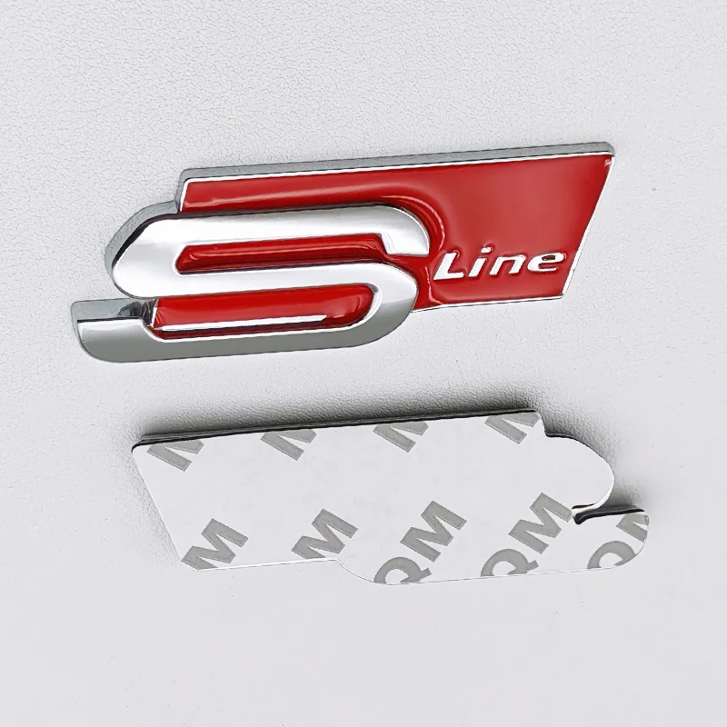 3d metal s linha logotipo estilo emblema decalque do carro emblema para audi sline a1 a3 a4 a5 a7 q2 q5 q7 tt sq5 sq7 b6 b7 adesivo acessórios