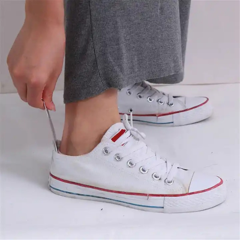 Calzascarpe in metallo in acciaio inossidabile da 1 pezzo, calzascarpe portatile, ausilio per l'uso delle scarpe, essenziale per i viaggi a casa