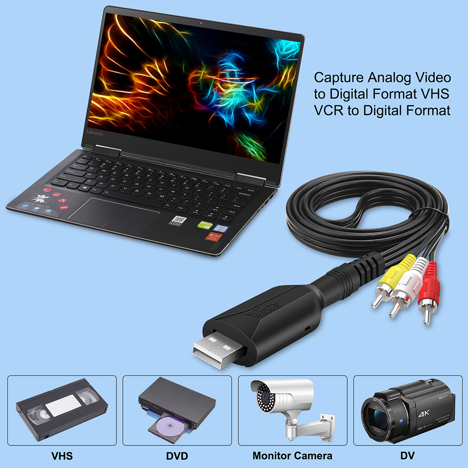 Переходник USB/RCA, для 2,0, аудио и проигрывателей, для Windows 7, 8/10