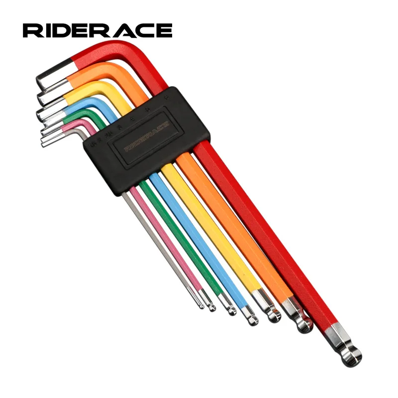7 Uds herramienta hexagonal para bicicleta MTB Kit de herramientas de reparación de bicicletas de carretera llave hexagonal colorida llave de apertura de bola plana 1,5/2/2,5/3/4/5/6mm