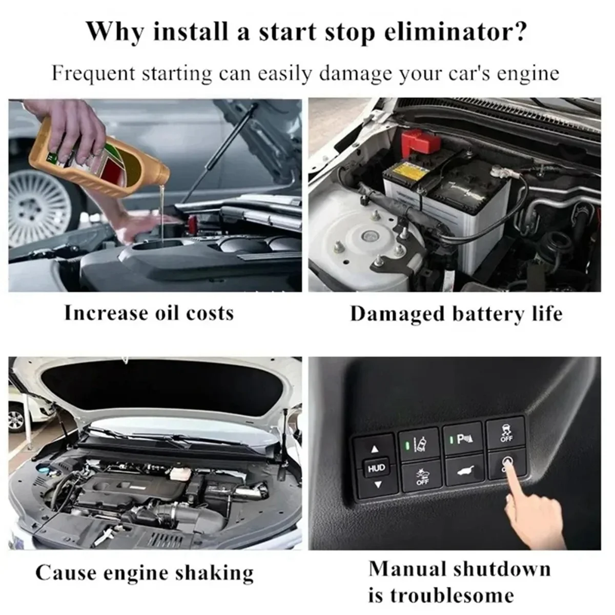 Smart Automatic Engine Stop Start Canceller Off Closer Controller Sensor Plug Cable for Hyundai Palisade LX2 2019-2024