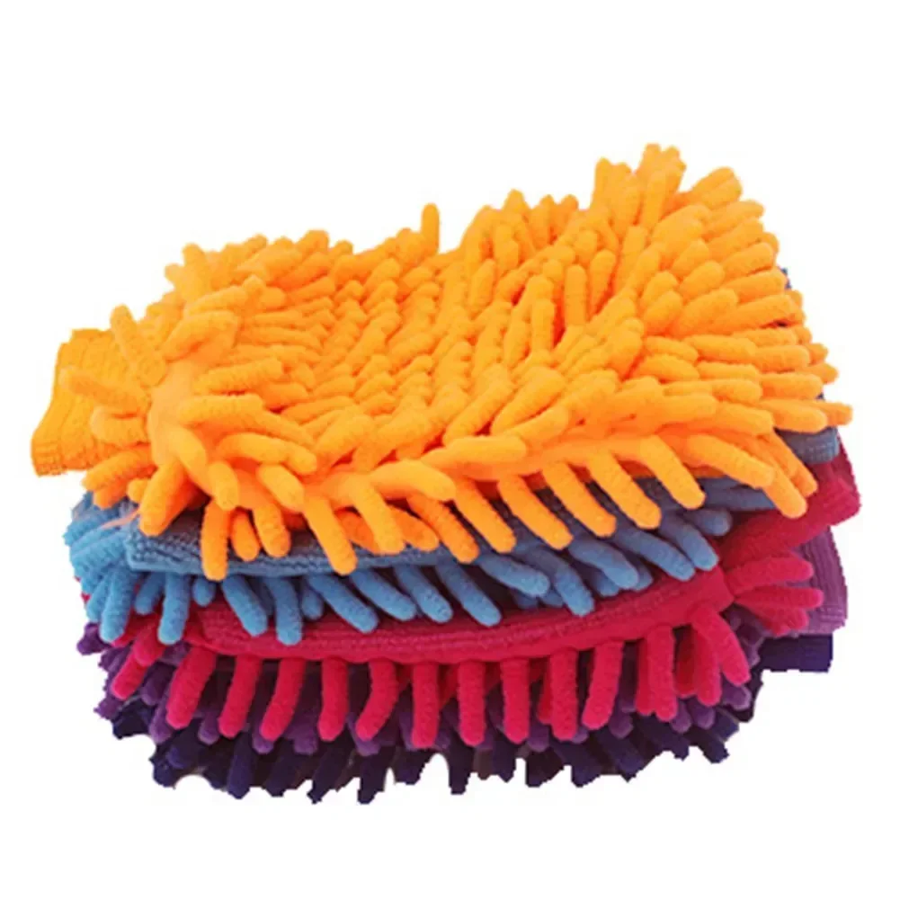 Luvas de lavagem de carro chenille coral velo luvas de lavagem limpador de limpeza de carro toalha de lavagem de poeira automática luva acessórios de limpeza de carro