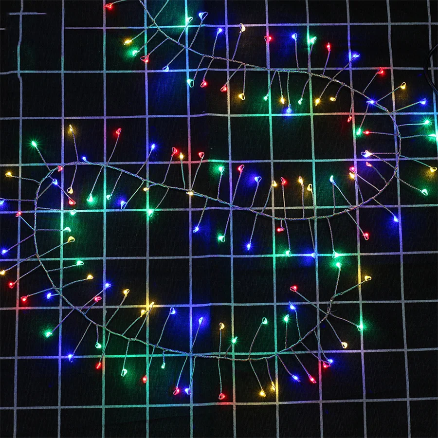 12 m 400 LED Feuerwerkskörper-Lichterkette mit Fernbedienung, USB-Außencluster, Lichterkette, wasserdicht, Baum-Feuerwerkskörper-Girlandenlicht