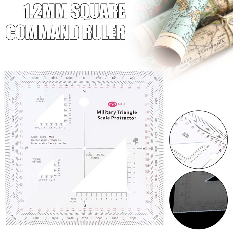 Military Style MGRS Coordinate Reader Protractor Coordinate Scale Map Readi D5QC