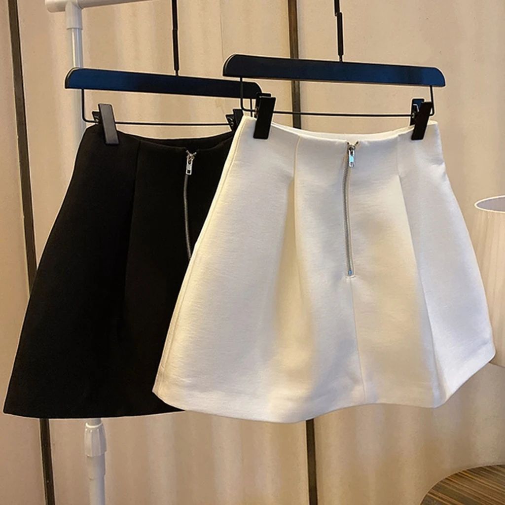 Falda A-Linea Cintura Alta Elegante Estilo Hepburn Nueva Colección Primavera 2022 Material Poliéster Reciclado Color Sólido
