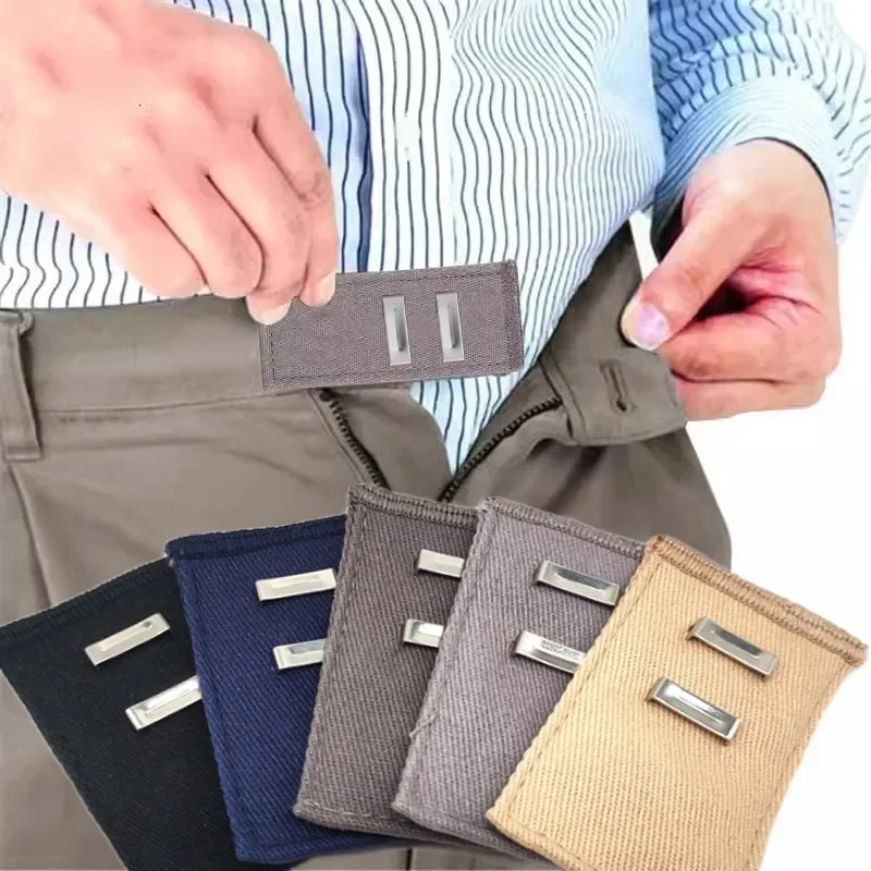 1 Uds extensores de algodón botones elásticos extendidos sujetadores de ropa ajustables pantalones vaqueros cinturón extensión hebilla a presión