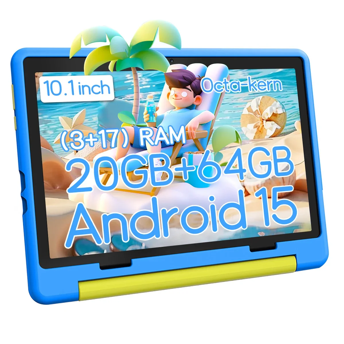 URAO 10" Cartoon Pattern Kids Tablet Android Octa-Core 20GB(3+17)RAM 64GB ROM Learning Education Games Tablets Children's Gifts