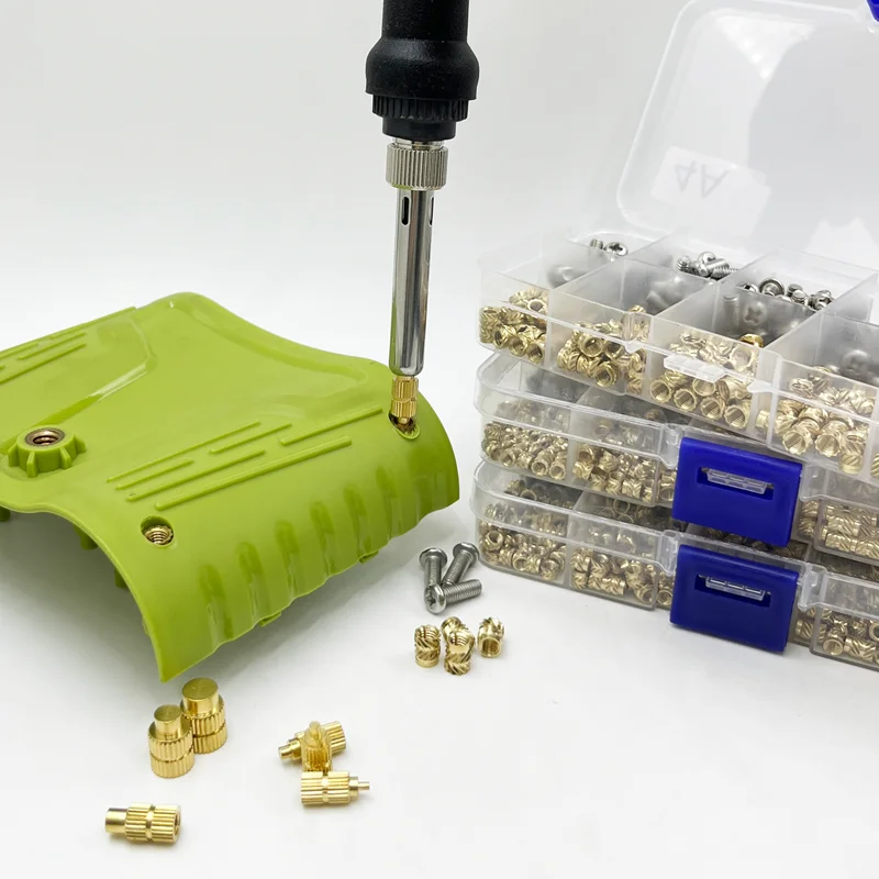 Máquina de implantación de tornillo de tuerca de inserción de latón M2 M3 M4, hilo moleteado de fusión en caliente, punta de soldador de calor, accesorio de impresora 3D