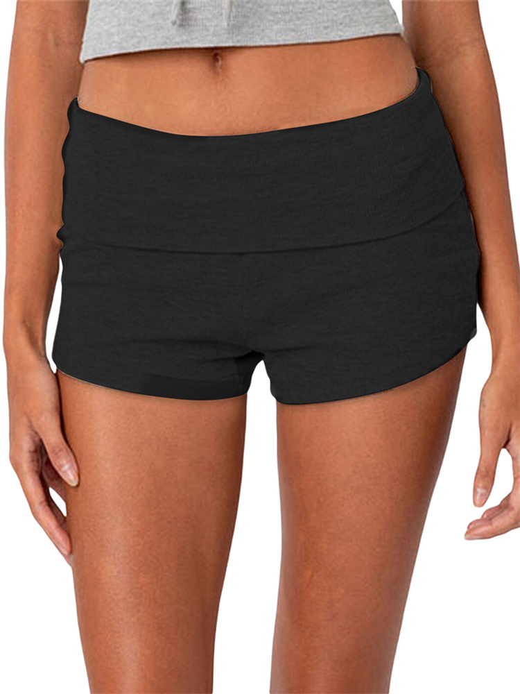 CHRONSTYLE, pantalones cortos de pijama sexis para mujer, Color sólido/estampado a rayas, pantalones cortos ajustados de cintura baja para dormir, pantalones cortos de pijama informales de verano 2024