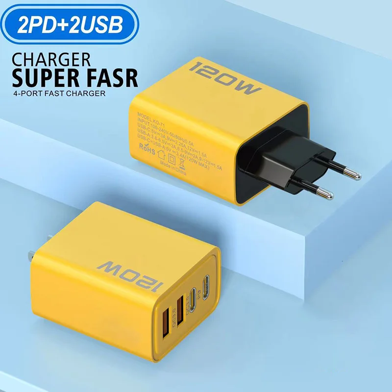 Быстрое зарядное устройство Xiaomi 120 Вт Тип C Quick Charge 3.0 USB-адаптер для iPhone Samsung Xiaomi PD USB-универсальное зарядное устройство Быстрая зарядка