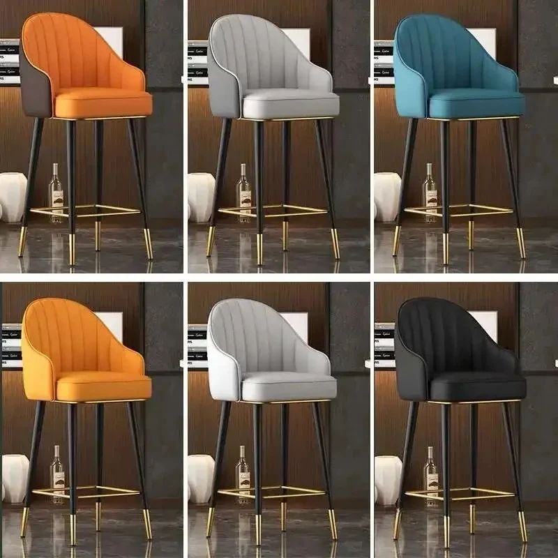 Nordic ห้องนั่งเล่นร้านอาหารเก้าอี้บาร์สูงโมเดิร์น Minimalist Home เฟอร์นิเจอร์หมุนเก้าอี้บาร์โรงแรมหมุนพนักพิงเก้าอี้