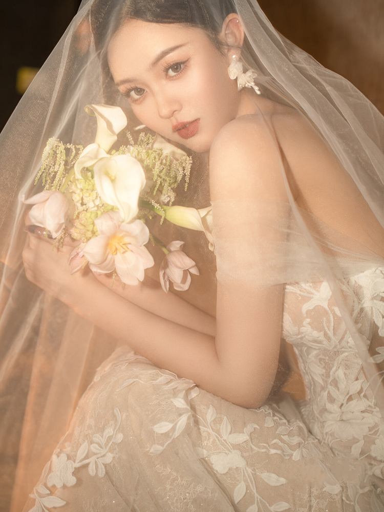 Voiles de mariage ivoire blanc long, long, cathédrale, patients, stock d'appliques, accessoires de mariage